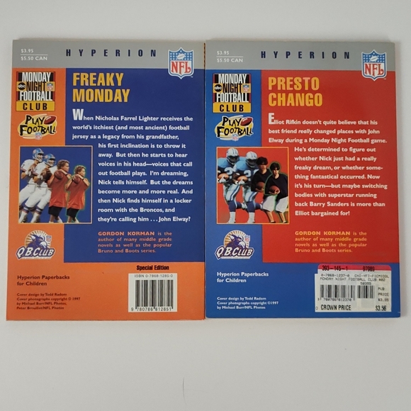 ABC's NFL Monday Night Football Club Books 1 & 2 Gordon Korman Book Lot - Picture 2 of 12